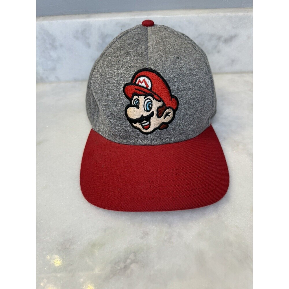 Nintendo Super Mario Red/ Gray Snapback Adjustable Hat Cap Acrylic Wool